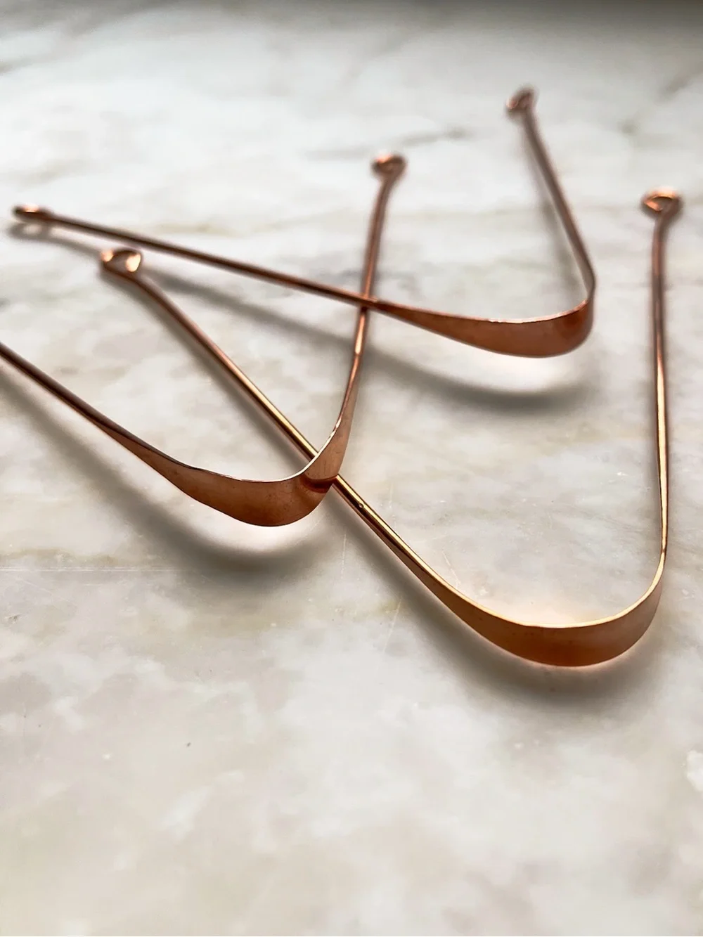 Copper Tongue Scraper · Dinacharya · Handmade · Mantra Shreem · Living Ritual